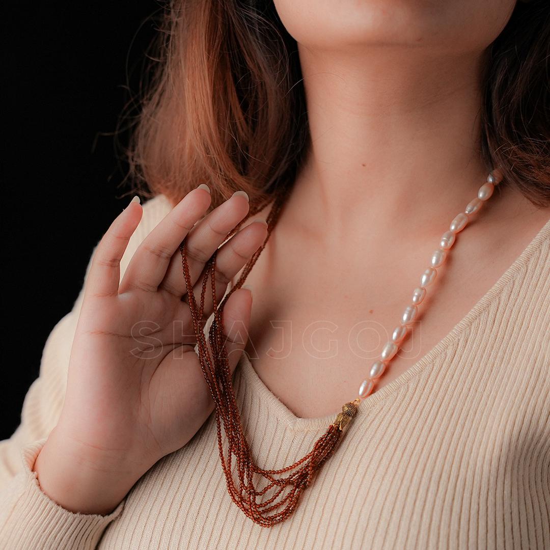 Amber Pearl Layers Necklace – Shajgoj
