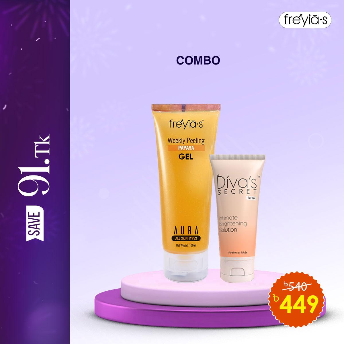 One Diva's Secret Intimate Brightening Solution 50ml & One Freyia's Papaya Peeling Gel 100ml – Freyias