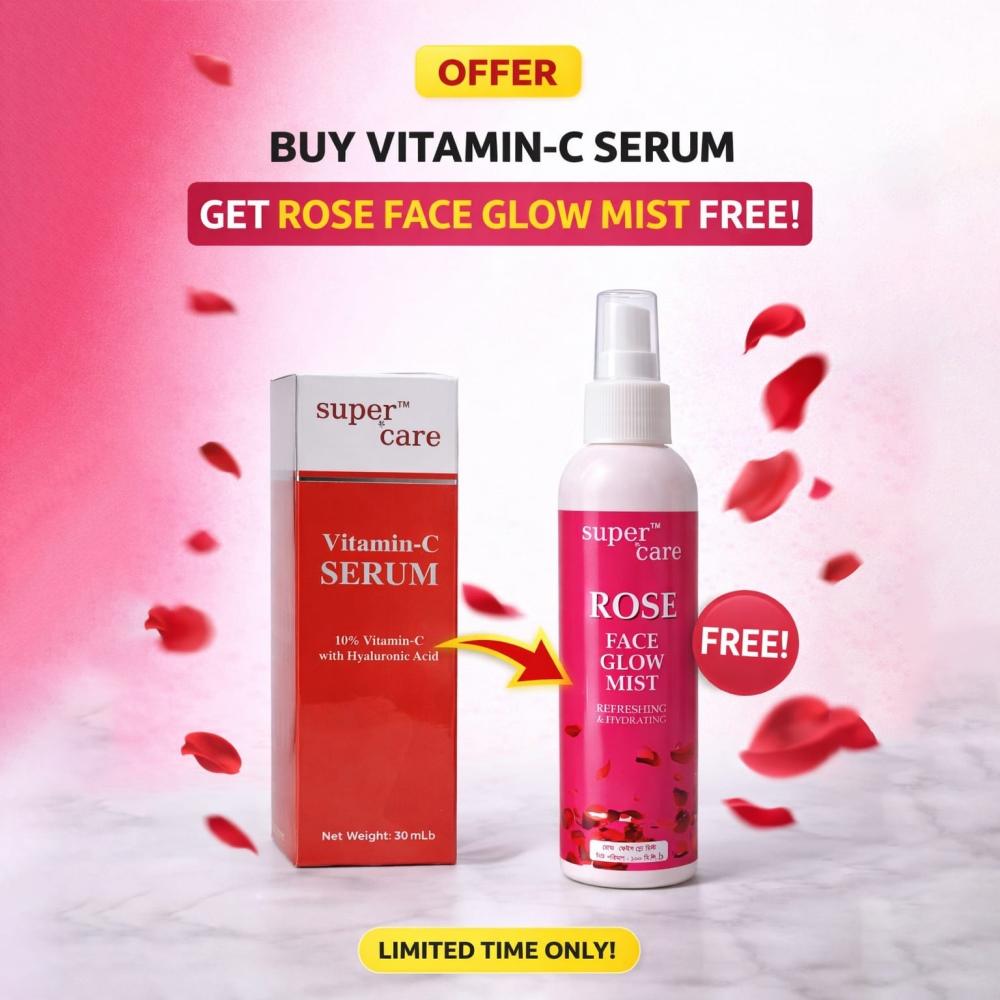 Buy Super Care Vitamin C Serum Get Super Care Rose Face Glow Mist