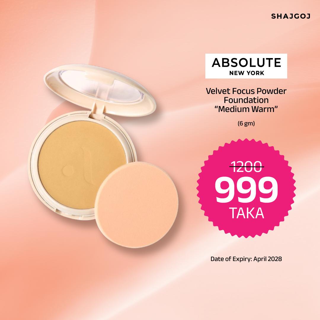Absolute New York Velvet Focus Powder Foundation - Medium Warm – 6 gm