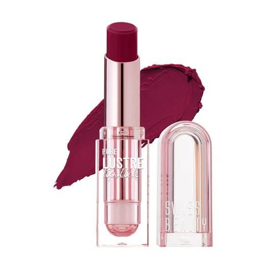 Swiss Beauty Pure Luster Lipstick - 12 Mad Maroon – 3.8gm