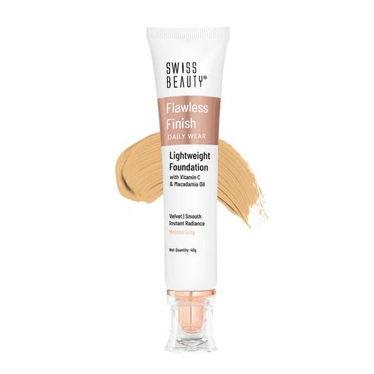 Swiss Beauty Flawless Finish Daily Wear Light Weight Foundation with Vitamin C & Macadamia Oil - 04 Natural Nude – 40.0gm