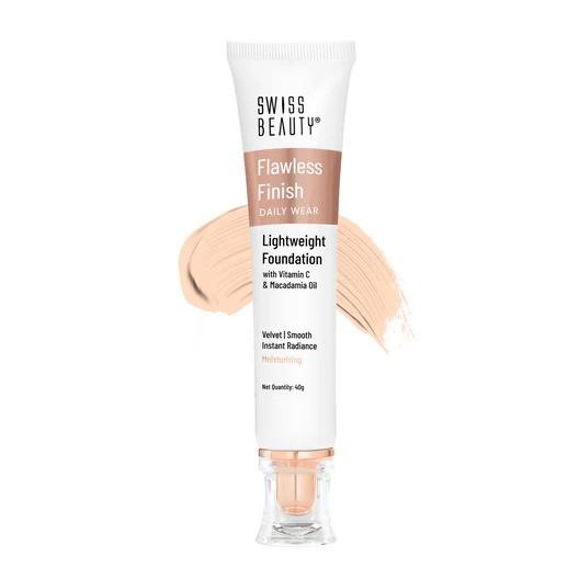 Swiss Beauty Flawless Finish Daily Wear Light Weight Foundation with Vitamin C & Macadamia Oil - 02 Rose Blush – 40.0gm