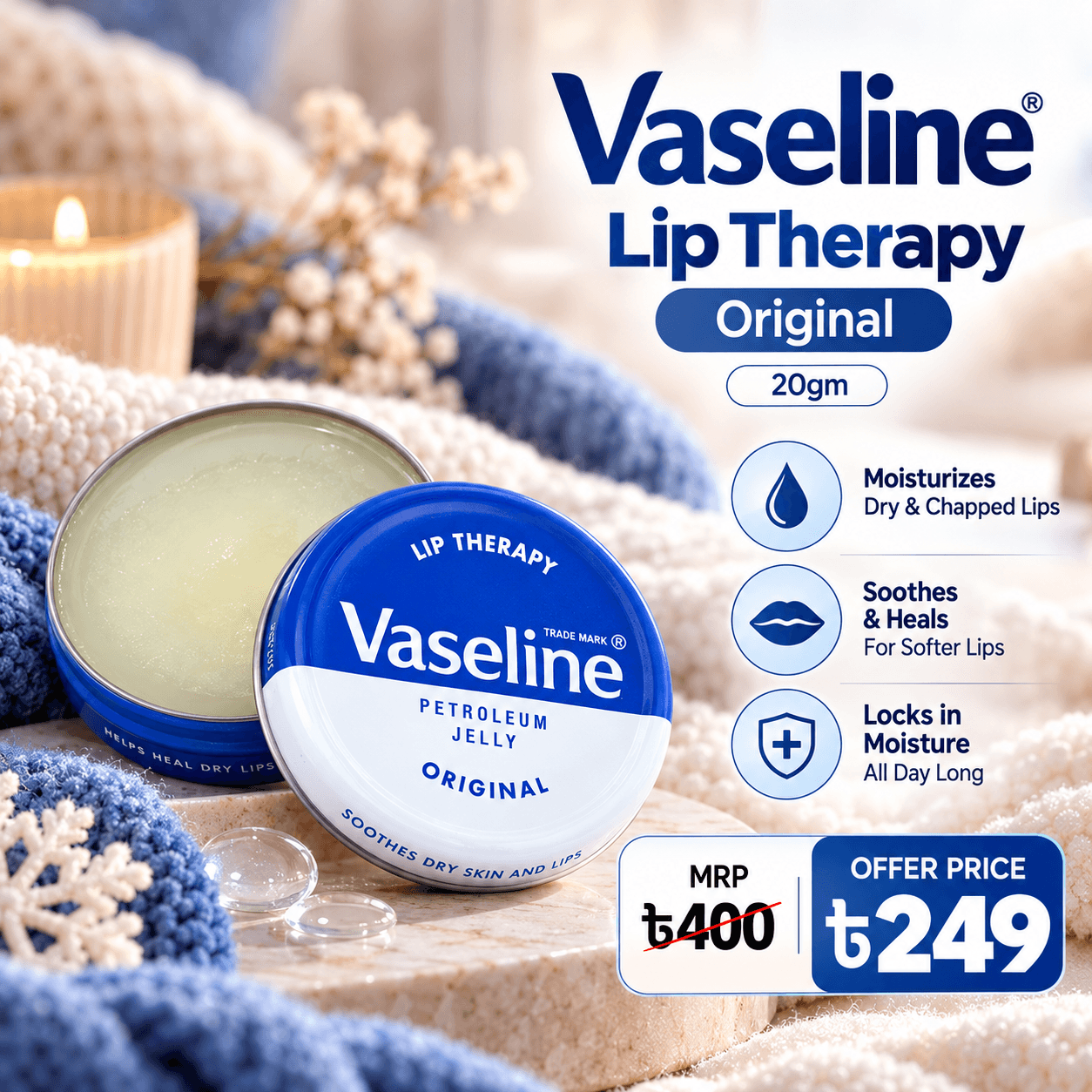 Vaseline Lip Therapy - Original – 20gm