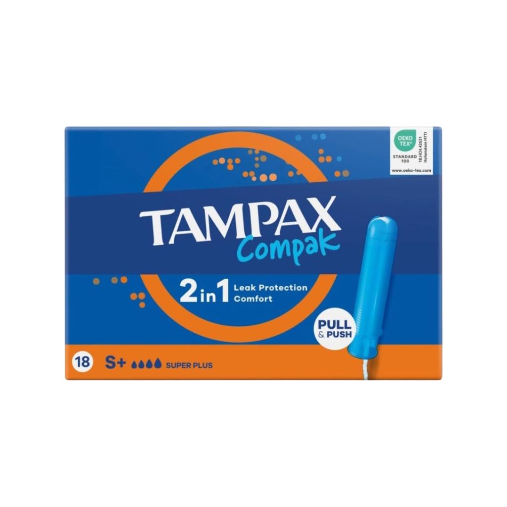 Tampax Compak Tampons Super Plus With Applicator – 18 count