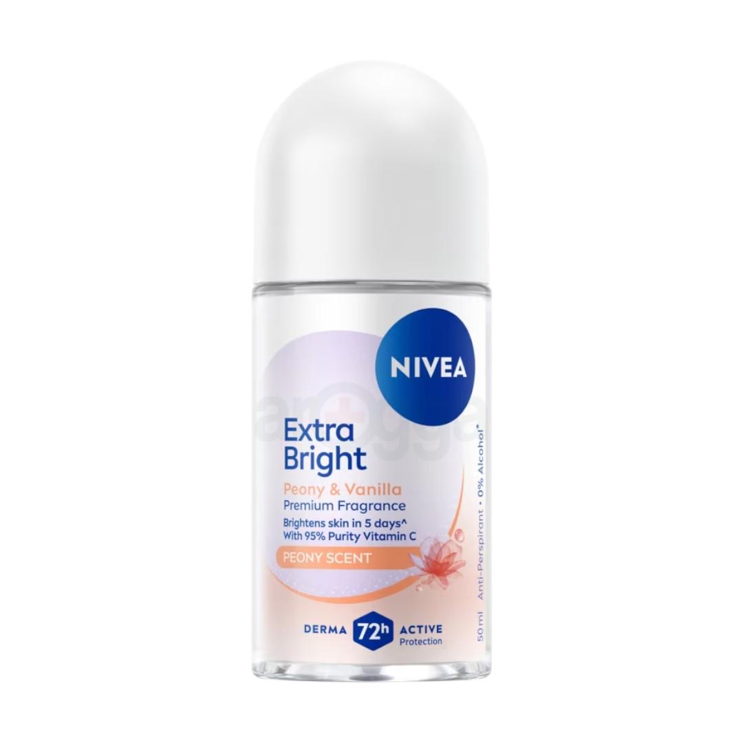 Nivea Extra Bright Peony & Vanilla Premium Fragrance Brightens skin with 95% Purity Vitamin C – 50 ml