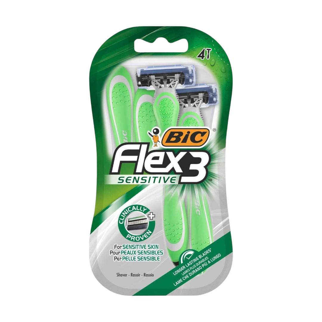 Bic Flex 3 Disposable Razor Sensitive (Pack of 4) – 4T