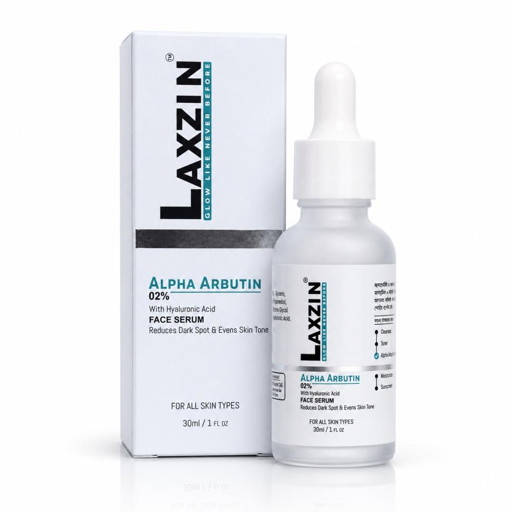 Laxzin Alpha Arbutin 02% With Hyaluronic Acid Serum – 30 ml / 1 FL OZ