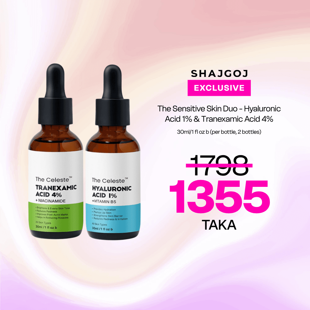 The Sensitive Skin Duo - Hyaluronic Acid 1% & Tranexamic Acid 4% – The Celeste – 30ml/1 fl oz b (per bottle, 2 bottles)