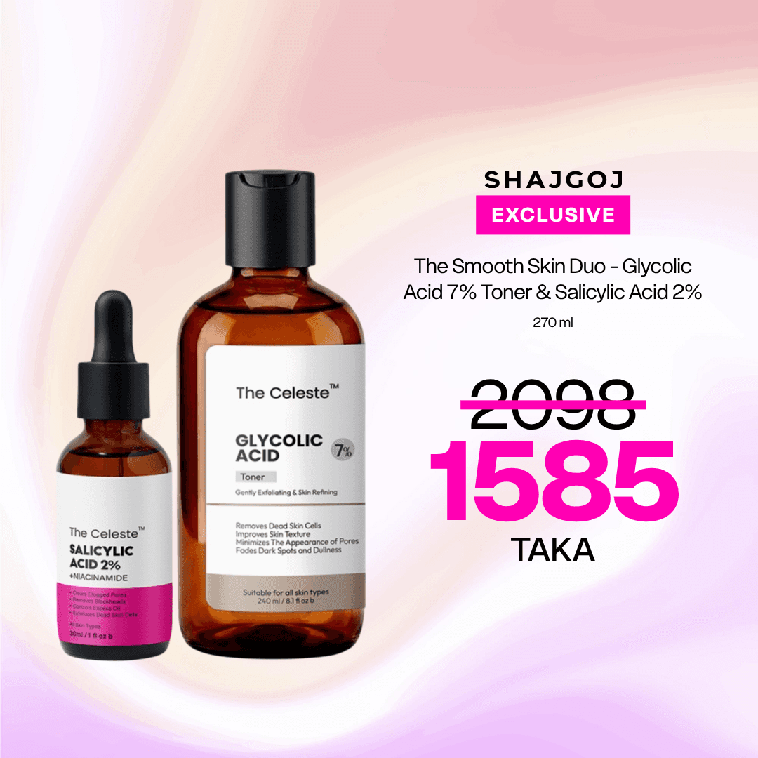 The Smooth Skin Duo - Glycolic Acid 7% Toner & Salicylic Acid 2% – The Celeste – 270ml