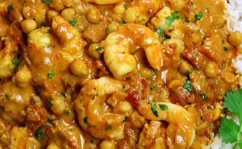 মটর চিংড়ি ভুনা