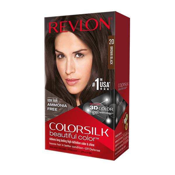 Revlon ColorSilk Beautiful 3D Hair Color - 20 Brown Black – 140ml