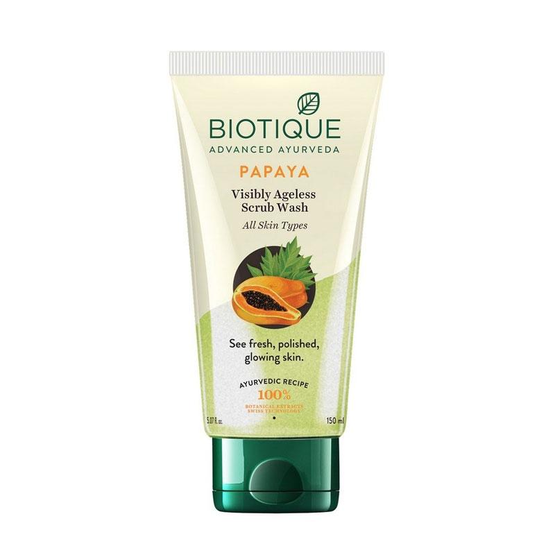 Biotique Bio Papaya Visibly Ageless Scrub Wash For All Skin Types – 150ml