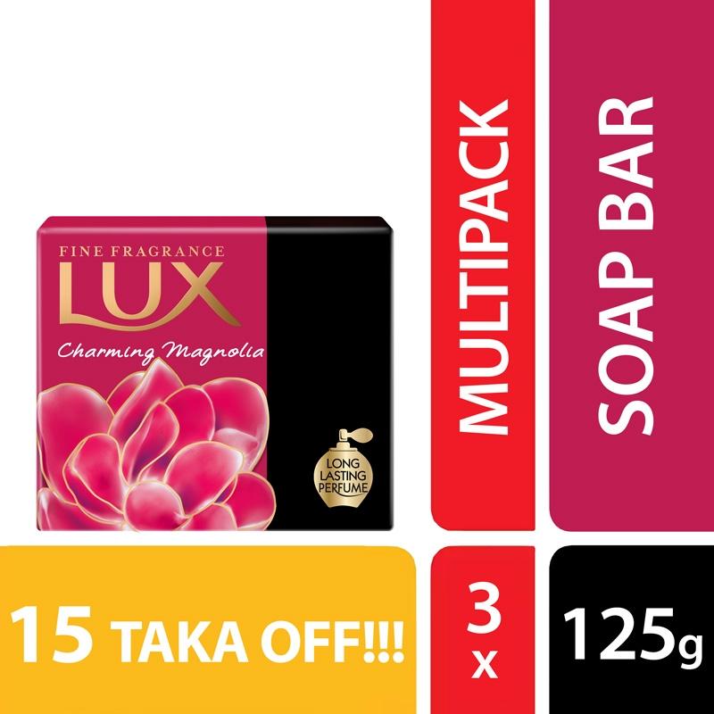Lux Soap Bar Charming Magnolia 125g×3 Multipack
