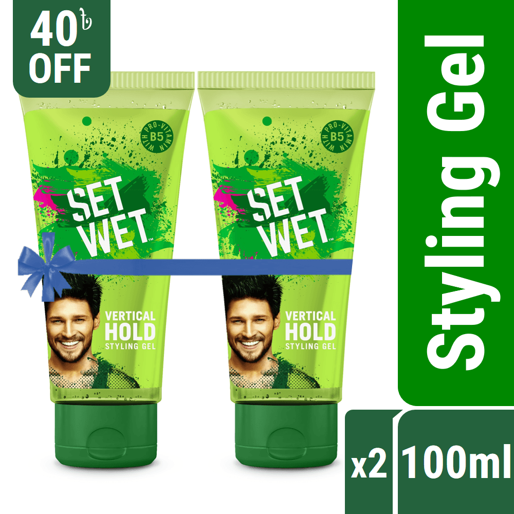Set Wet Hair Styling Gel for Men Value Pack Vertical Hold Pack of 2 – 200ml