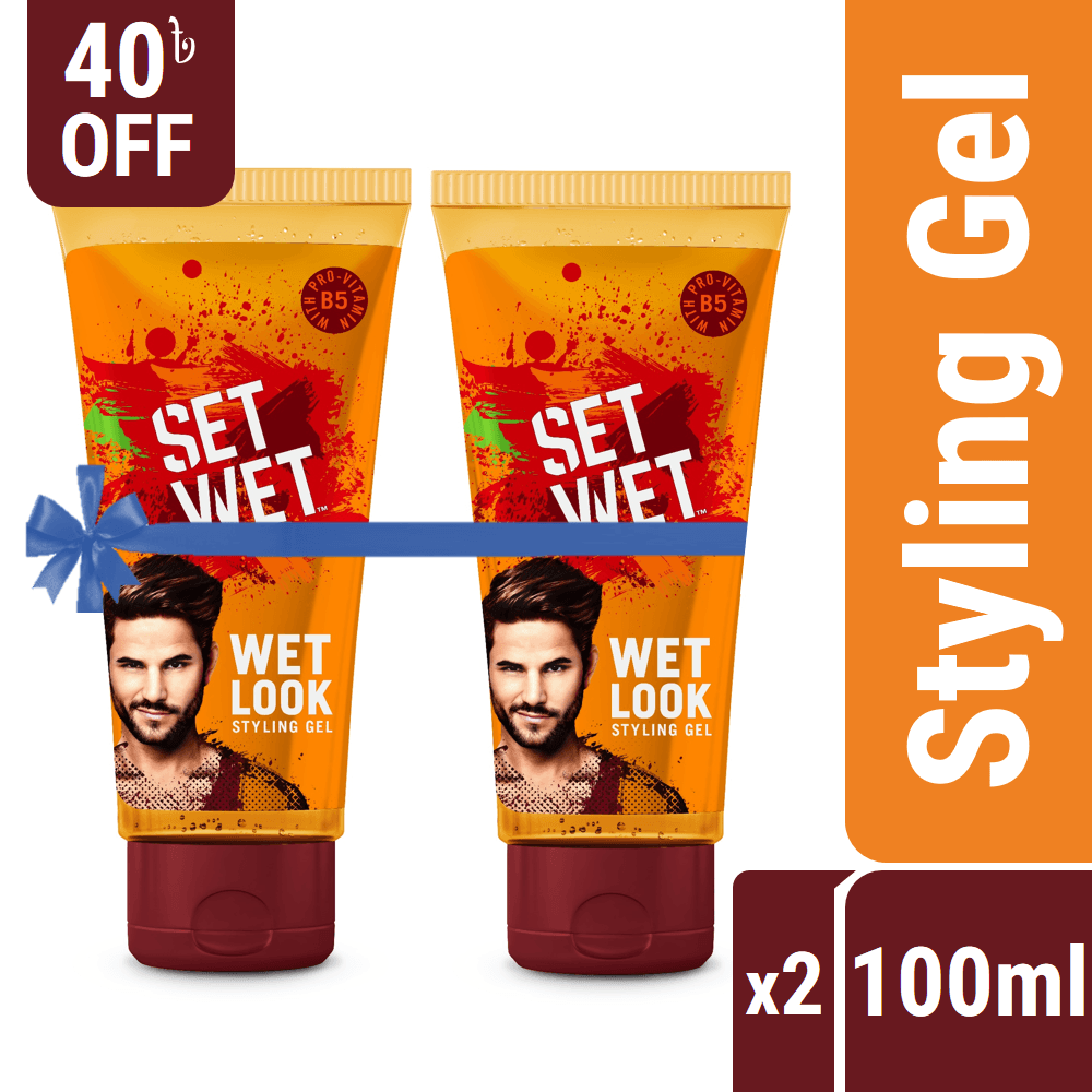 Set Wet Hair Styling Gel for Men Value Pack Wet Look Pack of 2 – 200ml