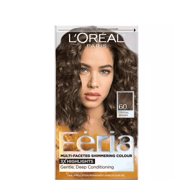 L'Oreal Paris Feria Multi-Faceted Shimmering Permanent Hair Color - Light Brown 60