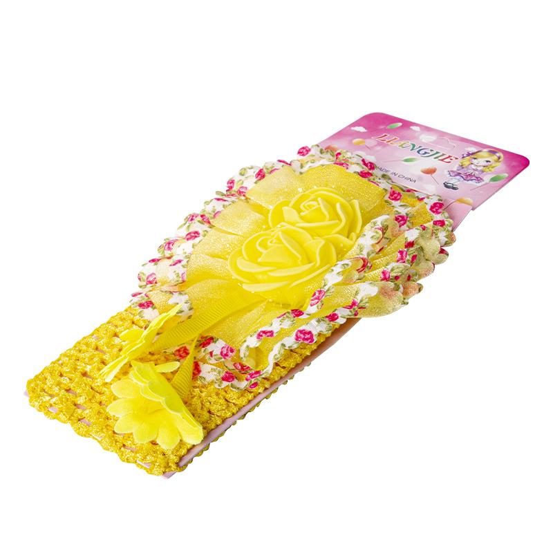 Liangjie Baby Girl's Beautiful Headbands With Flower Yellow