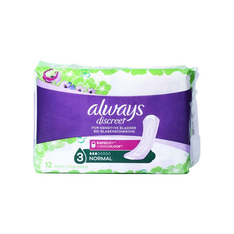 Always Discreet Incontinence Pads Normal For Sensitive Bladder x 12