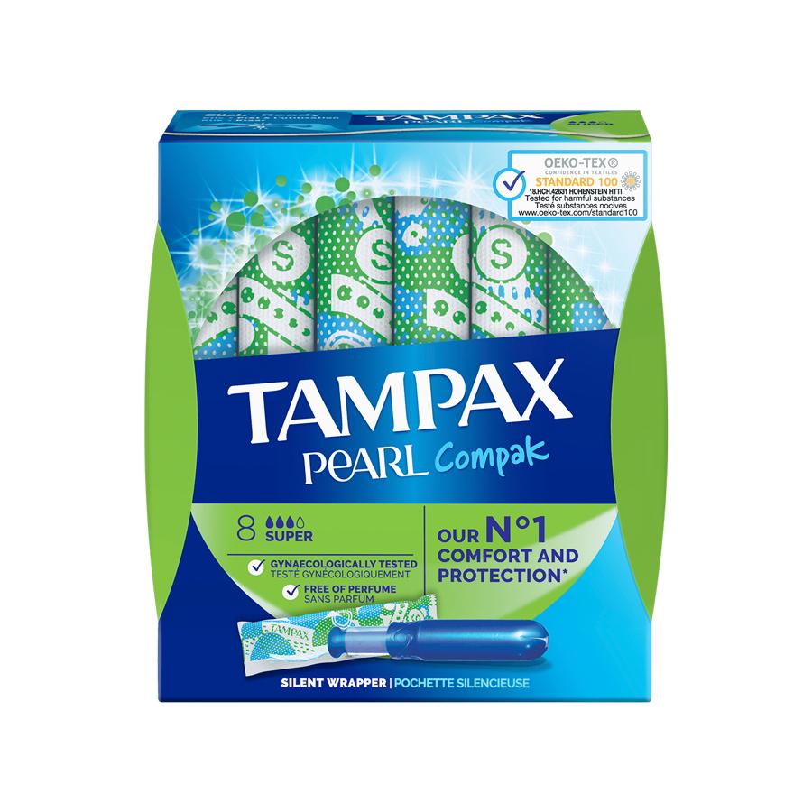 Tampax Pearl Compak Super Applicator Tampons 8units