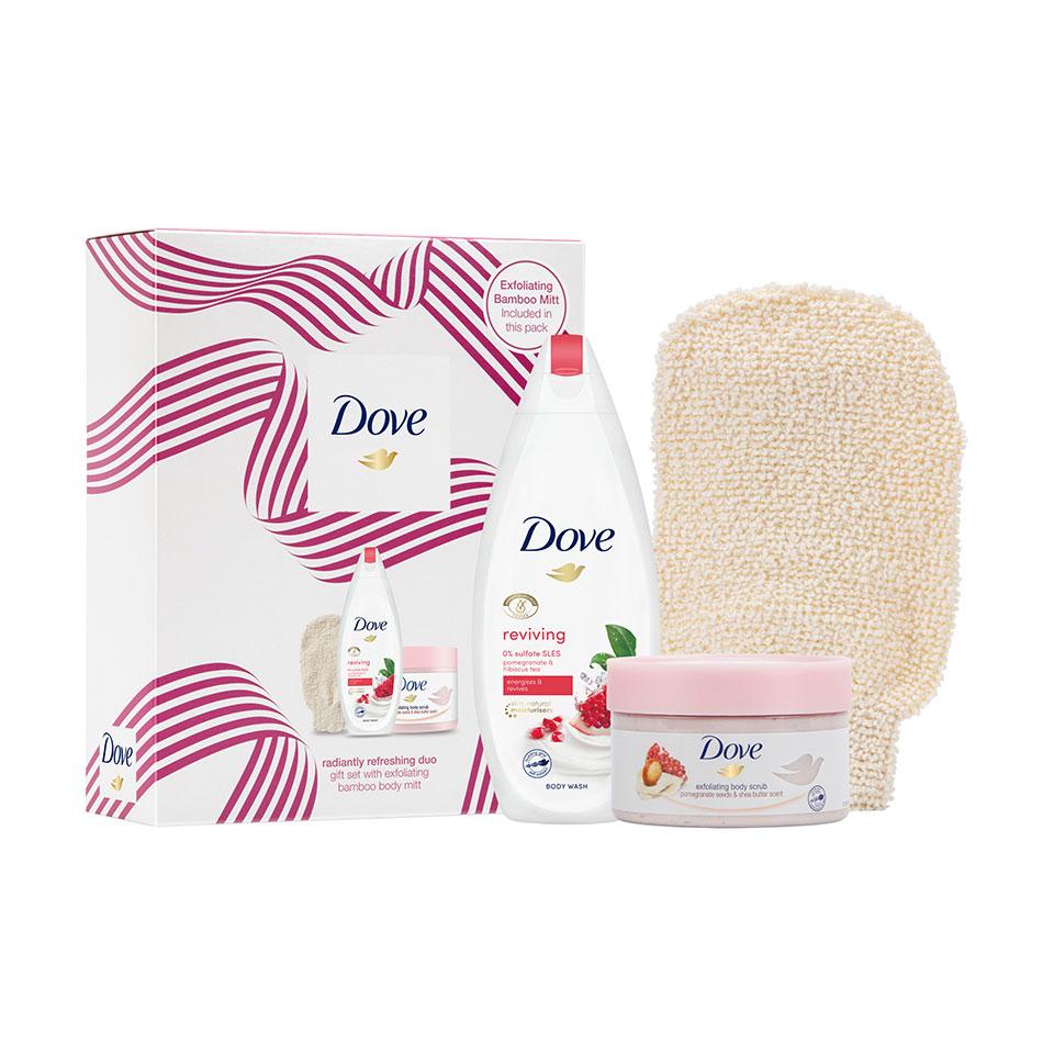 Dove Radiantly Refreshing Care Body Duo & Body Mitt Gift Set