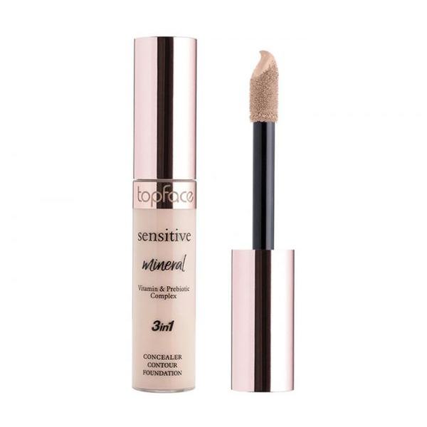 Topface Sensitive Mineral 3 in 1 Concealer Contour Foundation Ivory Beige 001 – 12ml