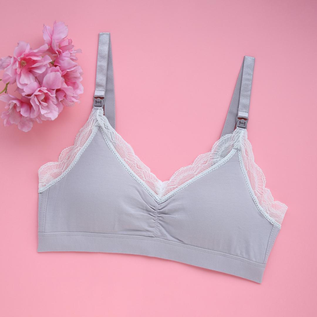Valene Pure Love Maternity Nursing Bra-Silver Gray