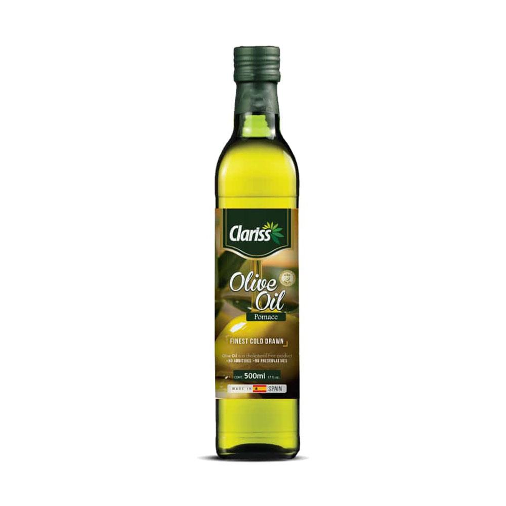 Clariss Olive Oil Pomace Glass Bottle – 500ml