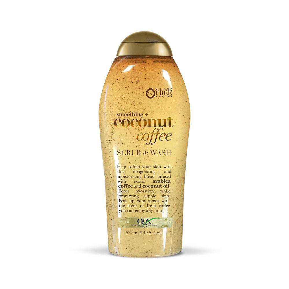 OGX Smoothing Coconut Coffee Scrub and Wash – 577ml