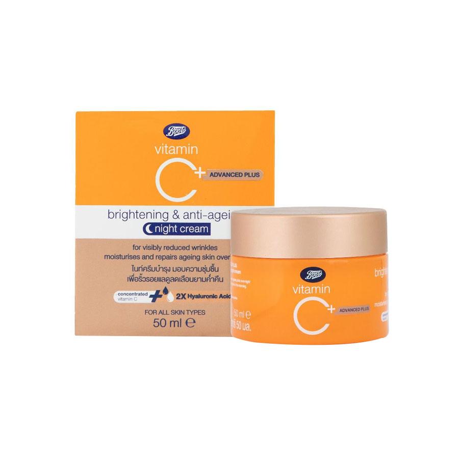 Boots Vitamin C+ Brightening and Smoothing Night Gel Cream – 50ml