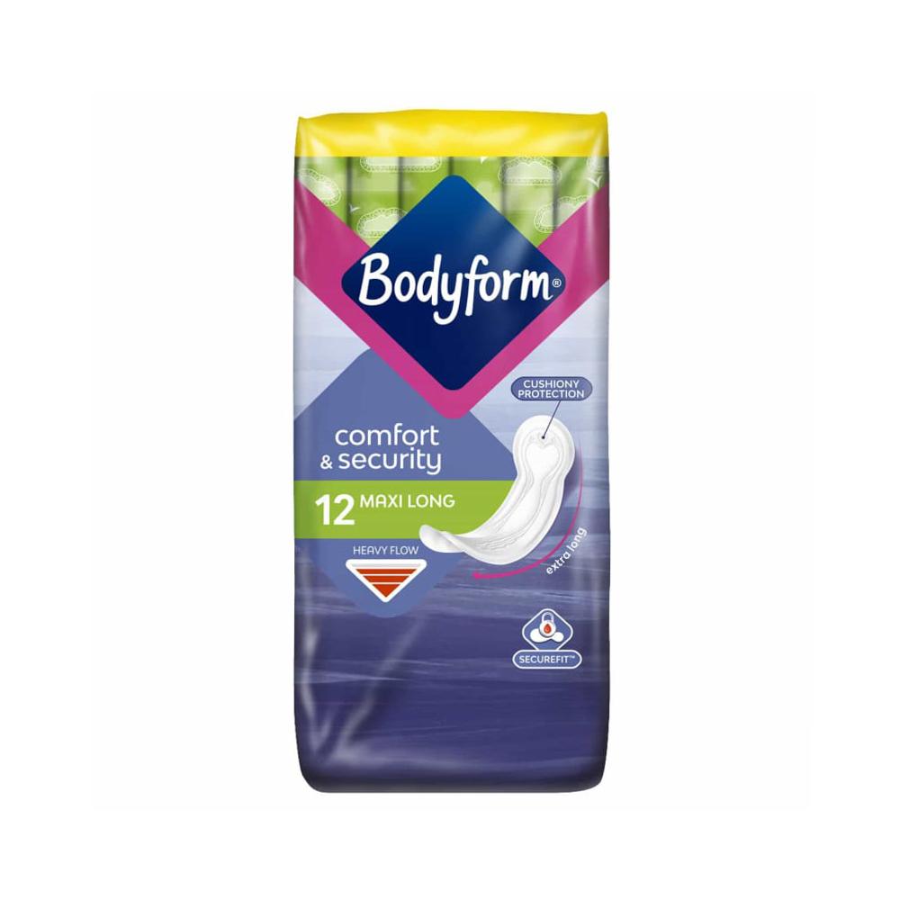 Bodyform Comfort & Security 12 Maxi Long Pads – Body Form