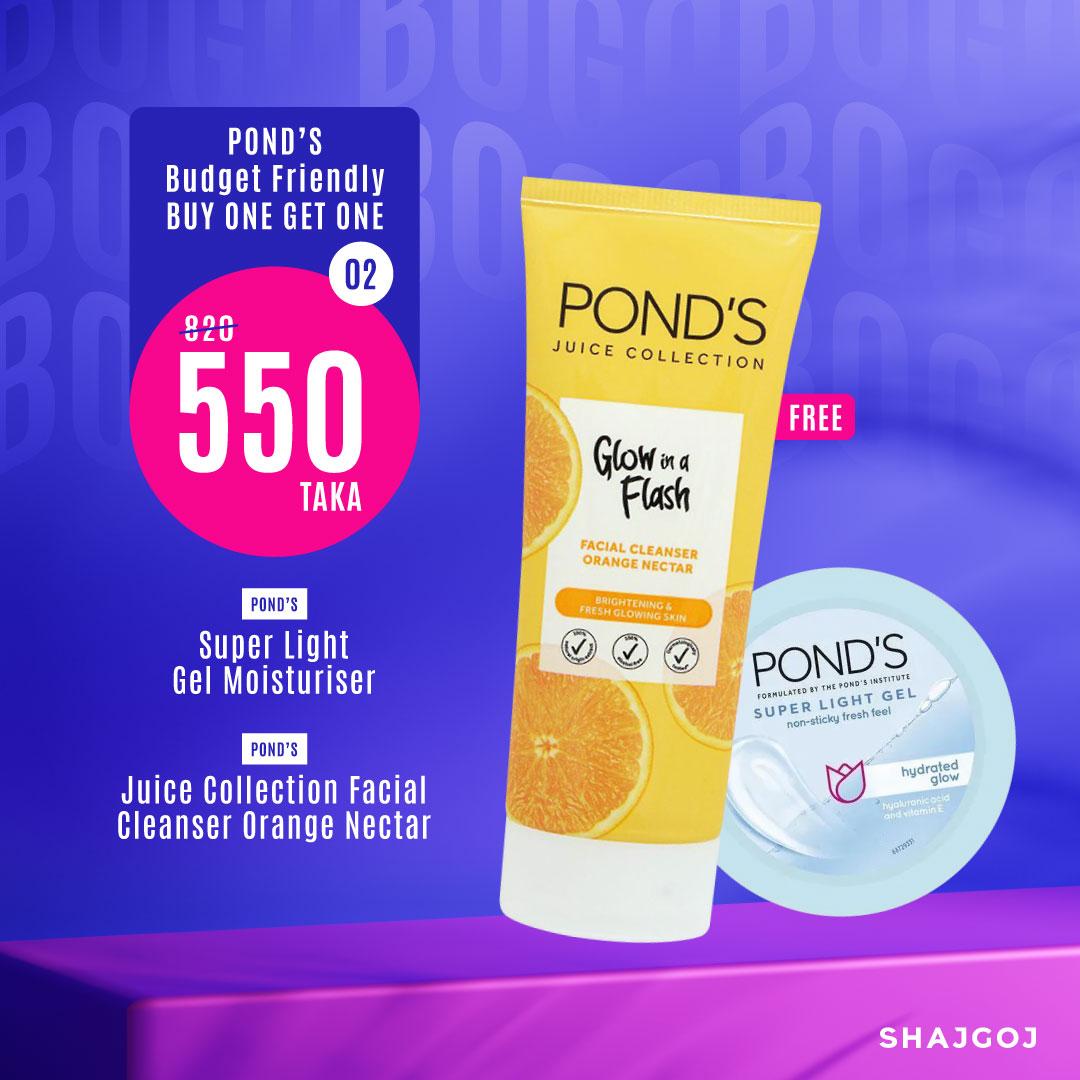 Pond's Budget Friendly Buy One Get One Offer 2 ( Pond's Super Light Gel Moisturiser + Pond's Juice Collection Facial Cleanser Orange Nectar )