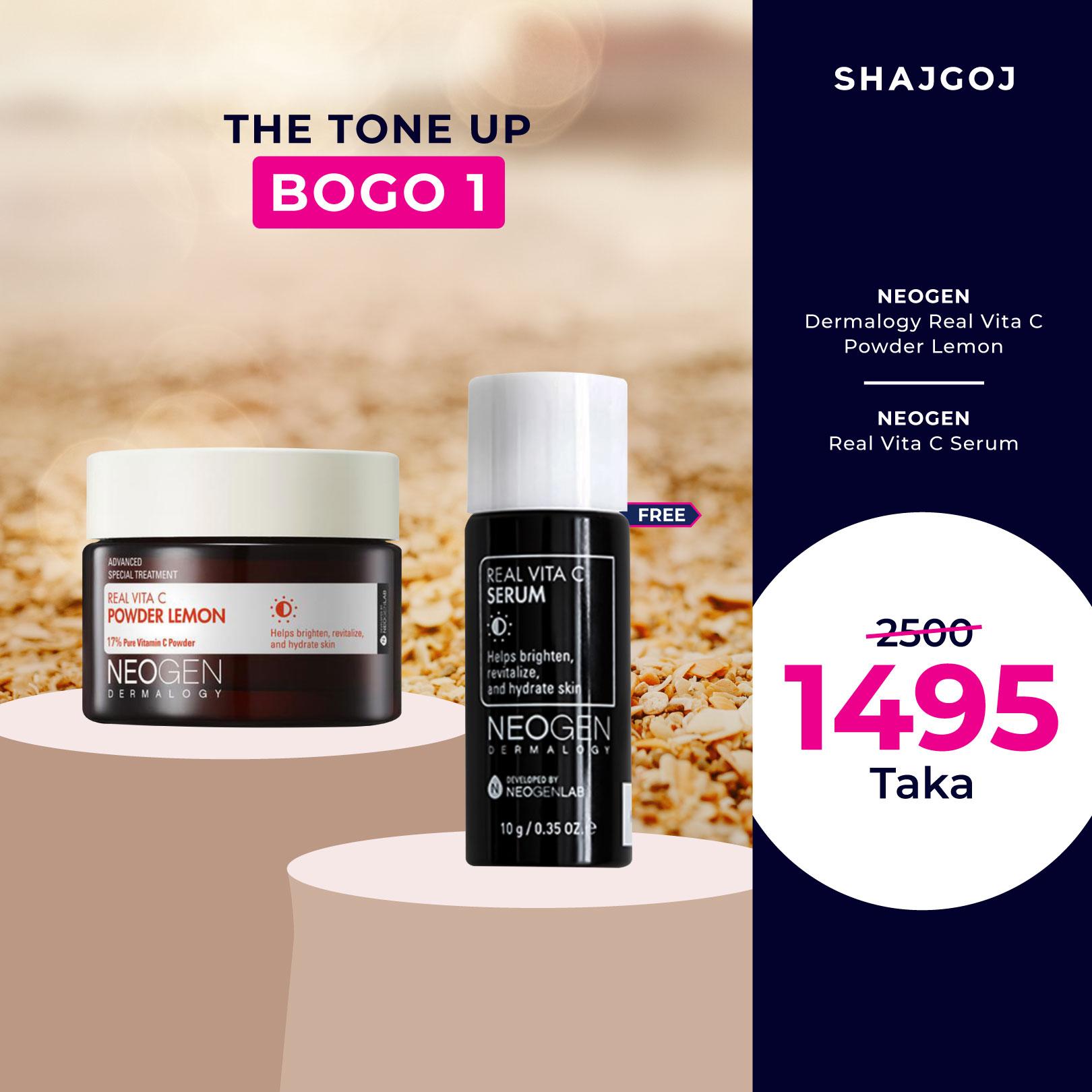 The Tone Up BOGO 1 (NEOGEN - Dermalogy Real Vita C Powder Lemon 20.0 gm + Neogen Real Vita C Serum 10.0 gm)