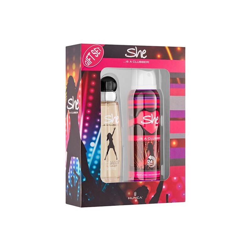 She Is Clubber Perfume 50ml & Deodorant 150ml Gift Set – 200ml