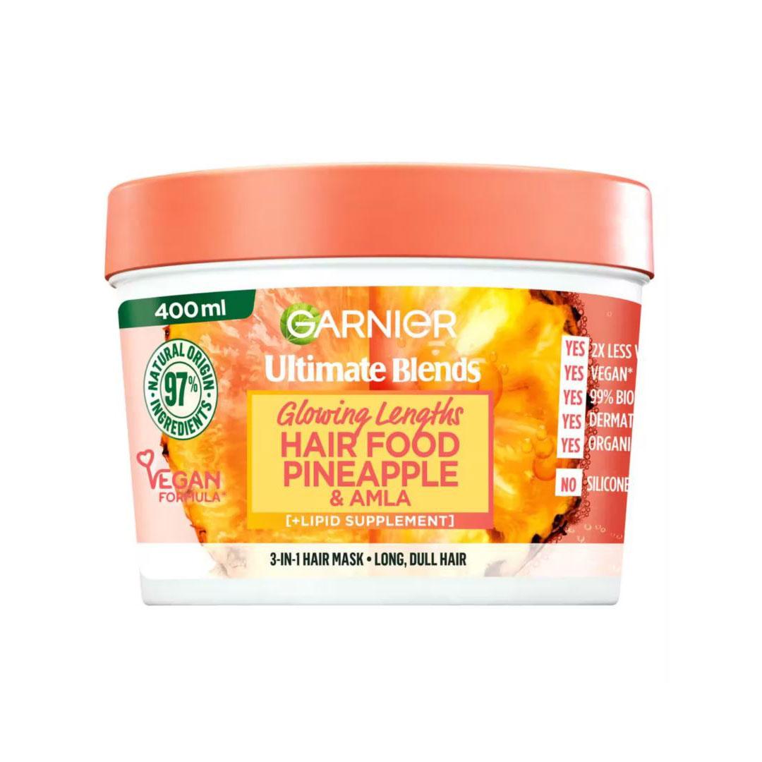 Garnier Ultimate Blends Glowing Lengths Pineapple & Amla Hair Food 3-in-1 Hair Mask Treatment – 400ml