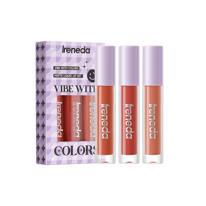 Ireneda Waterproof Matte Liquid Lipstick Set - OR01 Orange Awesome (IR-S01) – 1.2gm