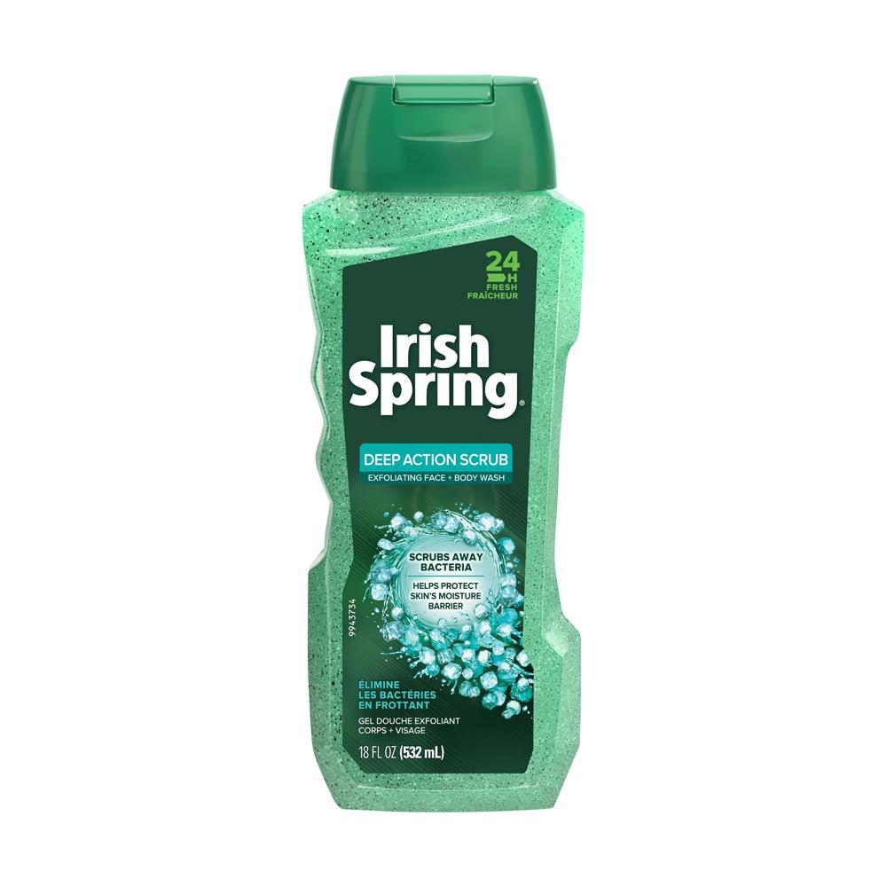 Irish Spring Deep Action Scrub Exfoliating Face + Body Wash – 532ml