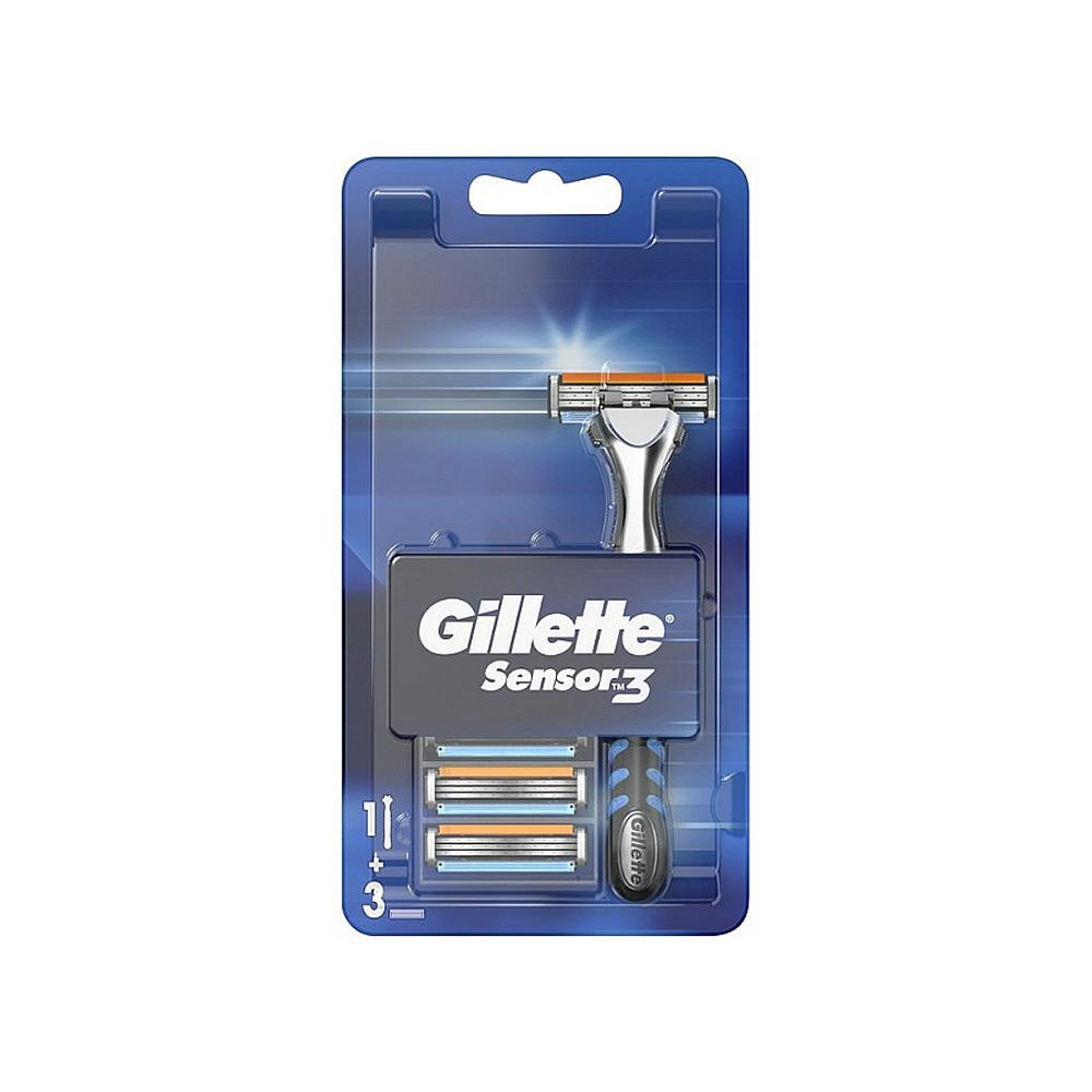 Gillette Sensor 3 Shaver With 3 Replaceable Cassettes