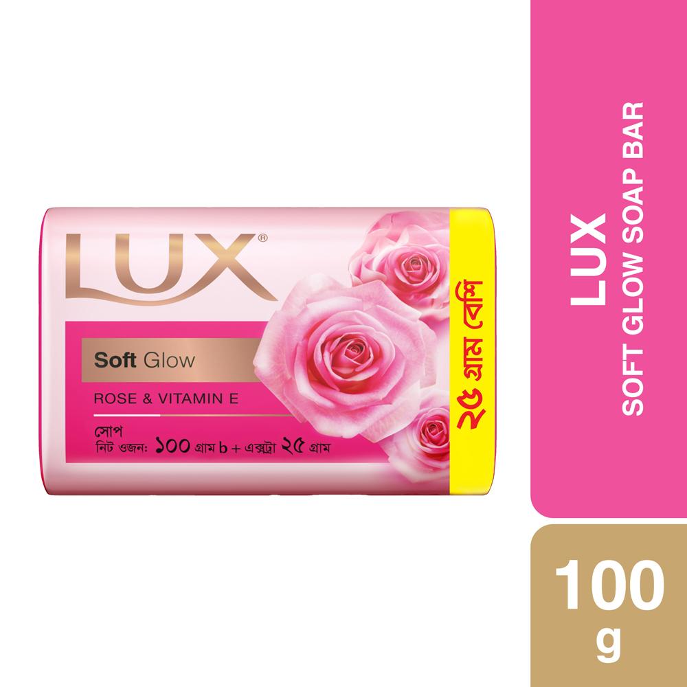Lux Soap Bar Soft Glow 100g (25g Extra) – 100gm