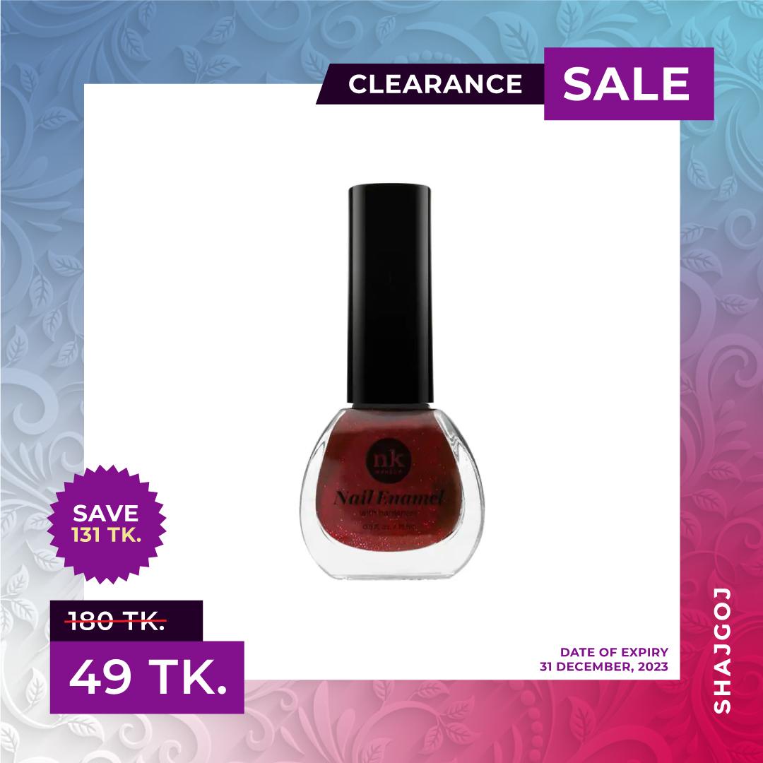 Nicka K Nail Enamel with hardeners Orange Glitter 77 (Expiry Date: 31/12/2023) – 15ml