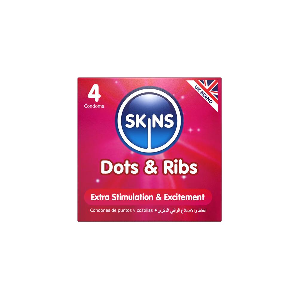 SKINS Dots & Ribs Condoms 4 Piece