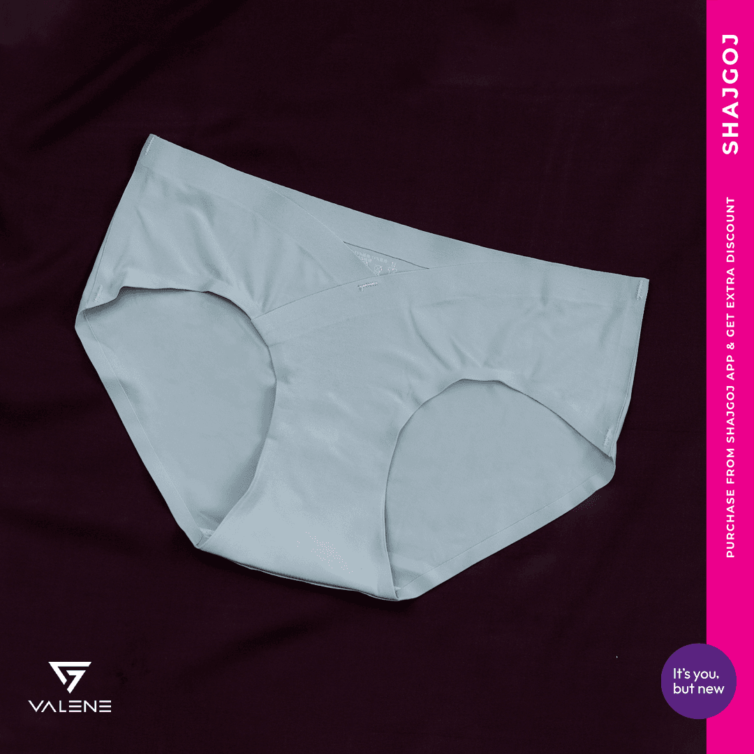 Valene Ice Silk V-Shaped Low Waist Pregnancy Brief Seamless Panty - Light Gray