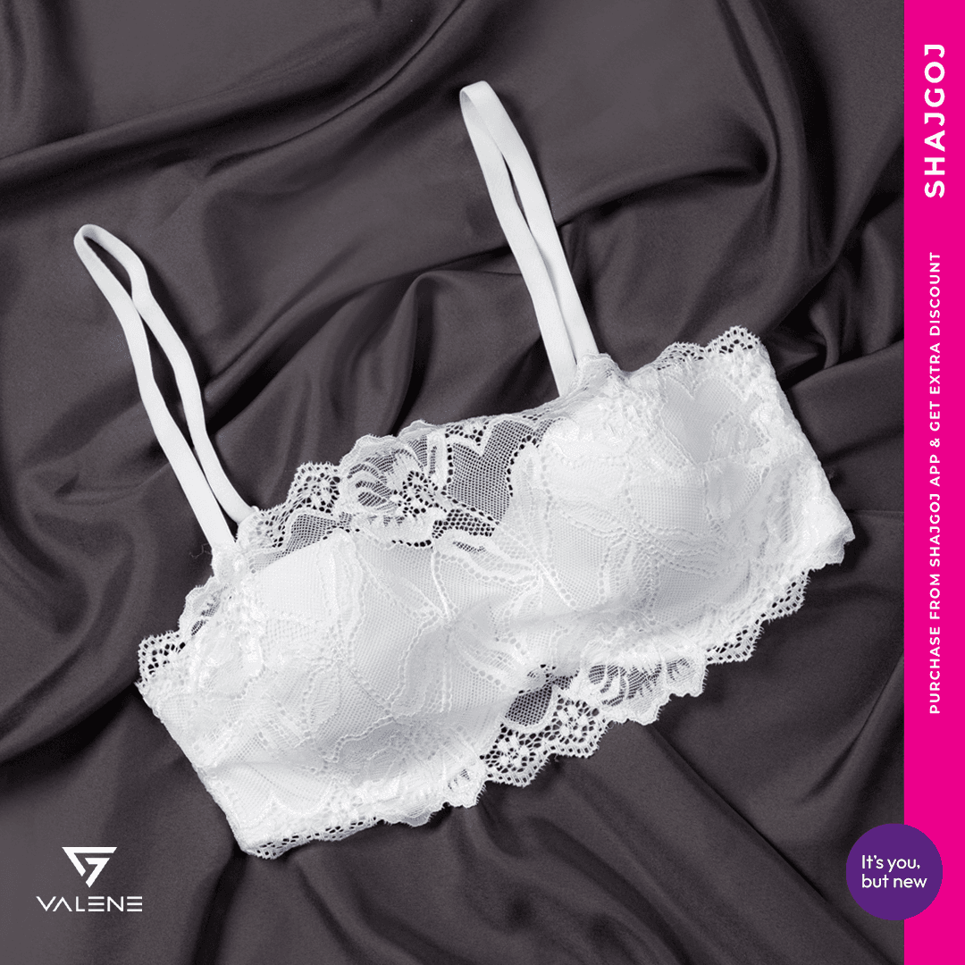 Valene Strapless Tulip Lace Wired Bra - White