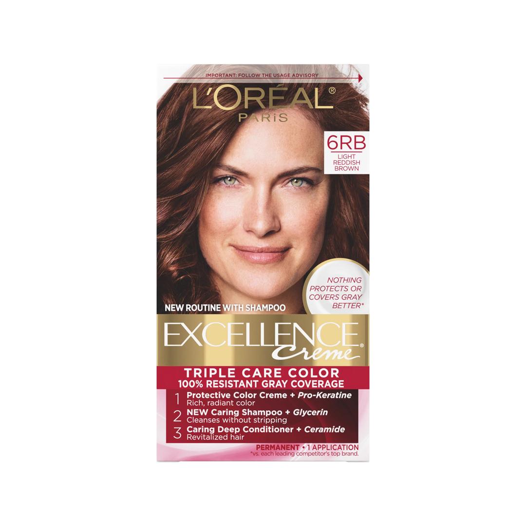 L'Oreal Paris Excellence Creme Permanent Hair Color 6RB Light Reddish Brown