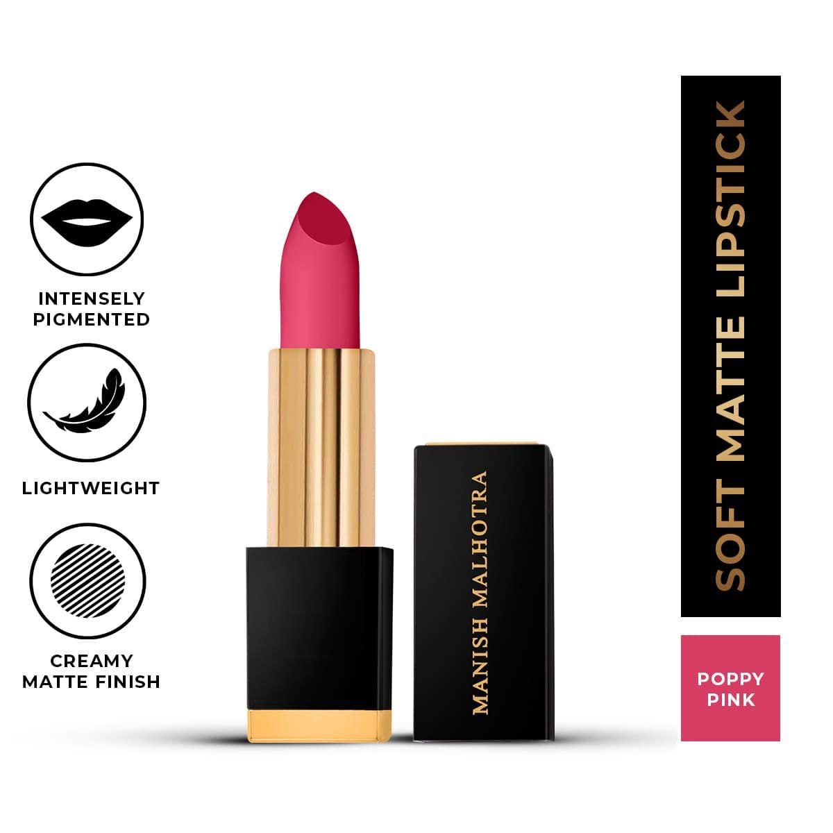 Manish Malhotra Soft Matte Lipstick - Poppy Pink – MyGlamm – 4gm