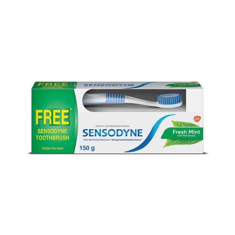 Sensodyne 150 gm Fresh Mint (Free Sensodyne Toothbrush) – 150gm