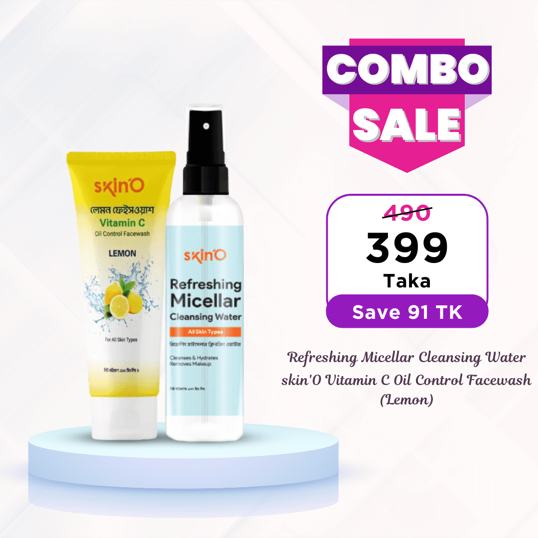 skin'O Exclusive combo 4 (Vitamin C Facewash Lemon and Refreshing Micellar Cleansing Water)