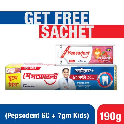 Pepsodent Toothpaste Germi-Check 190g (Kids Strawberry Toothpaste Free)