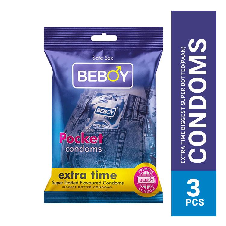 Beboy Extra Time Super Big Dotted Condom (Pan Flavour) Pocket Pack- 3Pcs