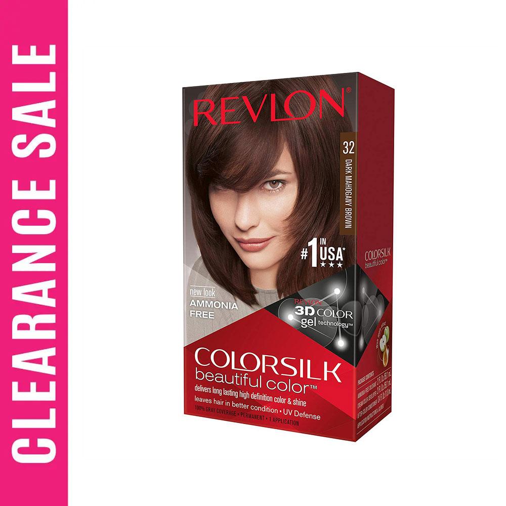 Revlon Colorsilk Hair Color With Keratin For Export -Dark Mahogany Brown 32 (Expiry Date - 31/12/2027) – 59.1ml